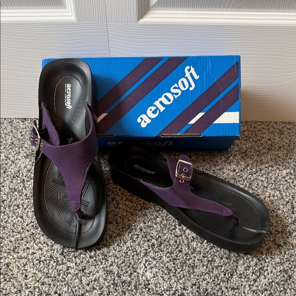 Purple Canvas Sandals